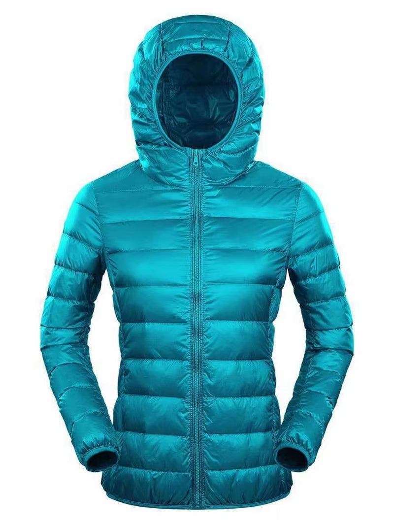 7XL plus Size down Jacket Women Hooded Ultra Light down Jacket Women plus Feather Winter Thin Warm Windbreaker Coats