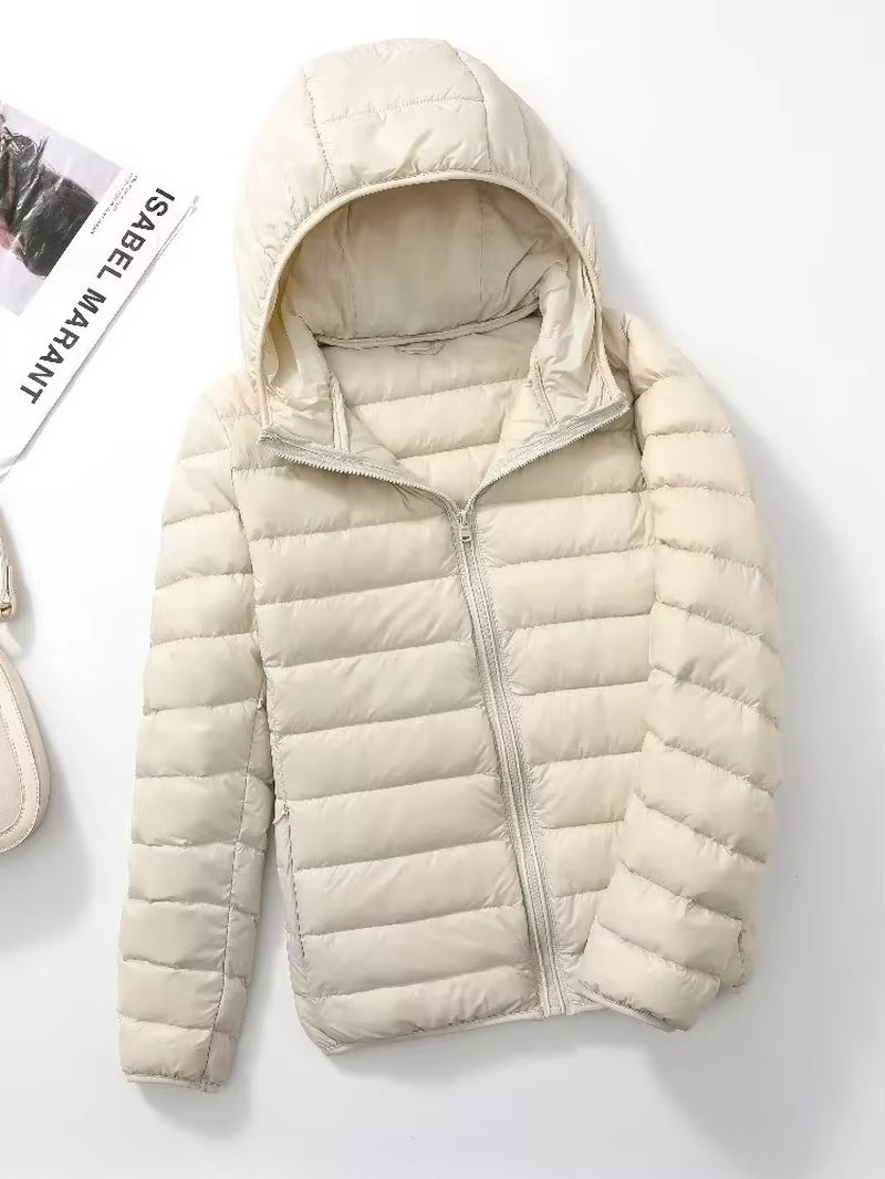 7XL plus Size down Jacket Women Hooded Ultra Light down Jacket Women plus Feather Winter Thin Warm Windbreaker Coats