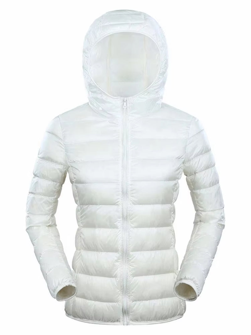 7XL plus Size down Jacket Women Hooded Ultra Light down Jacket Women plus Feather Winter Thin Warm Windbreaker Coats