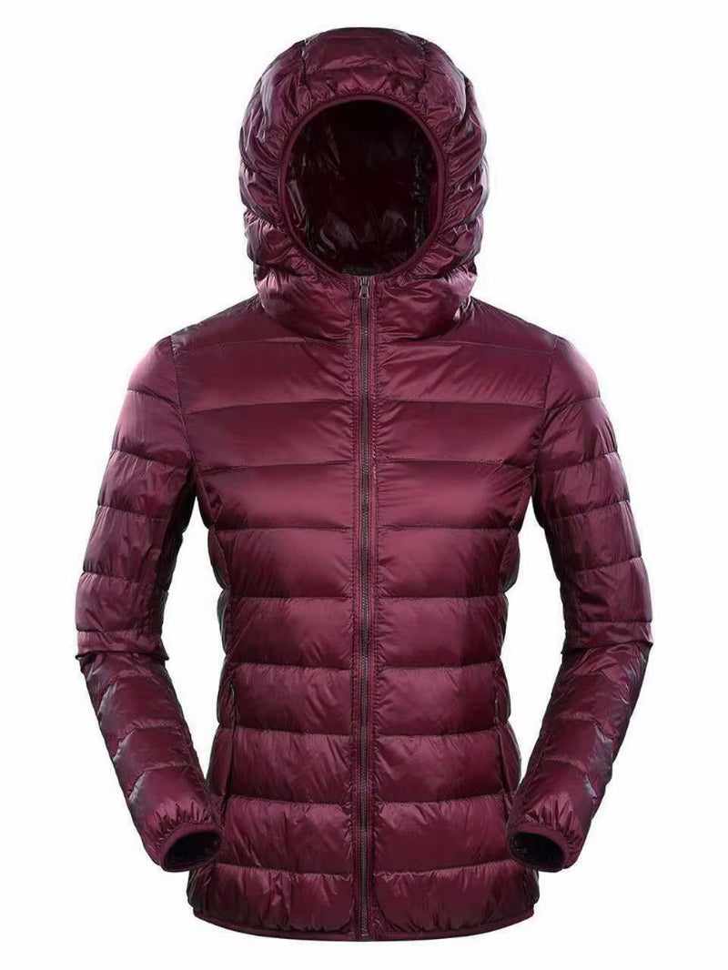 7XL plus Size down Jacket Women Hooded Ultra Light down Jacket Women plus Feather Winter Thin Warm Windbreaker Coats