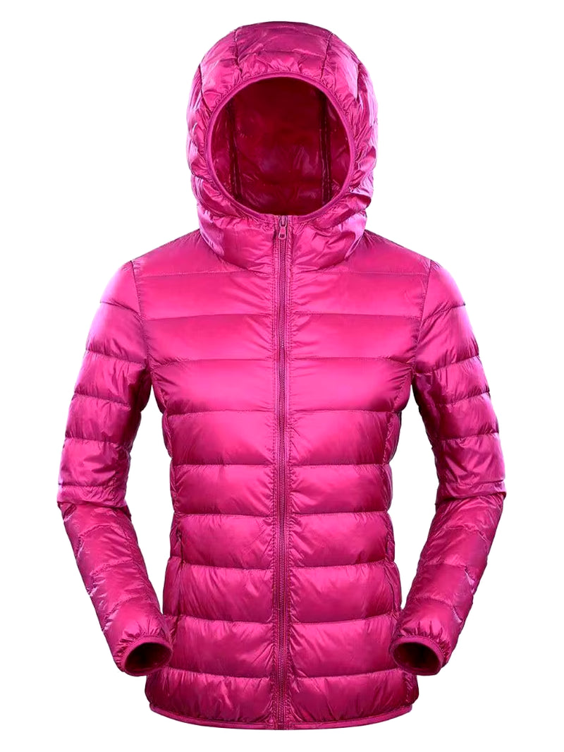 7XL plus Size down Jacket Women Hooded Ultra Light down Jacket Women plus Feather Winter Thin Warm Windbreaker Coats
