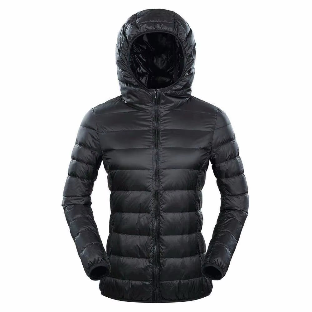7XL plus Size down Jacket Women Hooded Ultra Light down Jacket Women plus Feather Winter Thin Warm Windbreaker Coats