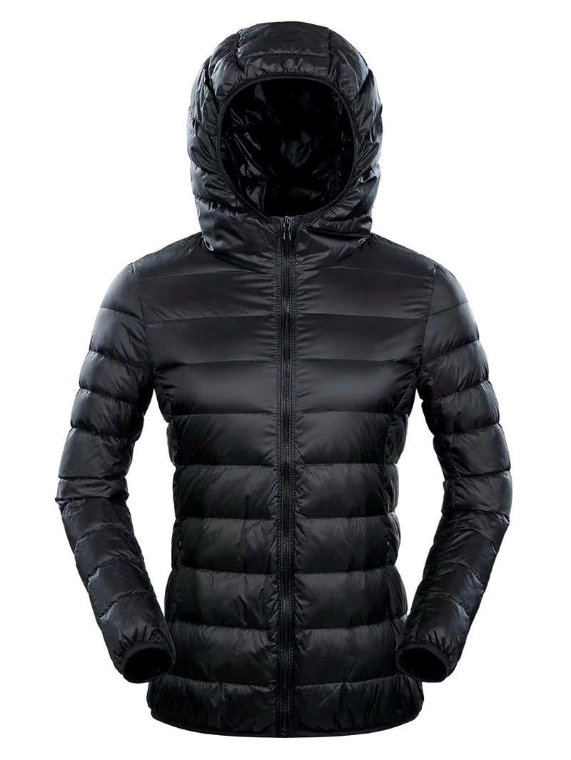 7XL plus Size down Jacket Women Hooded Ultra Light down Jacket Women plus Feather Winter Thin Warm Windbreaker Coats