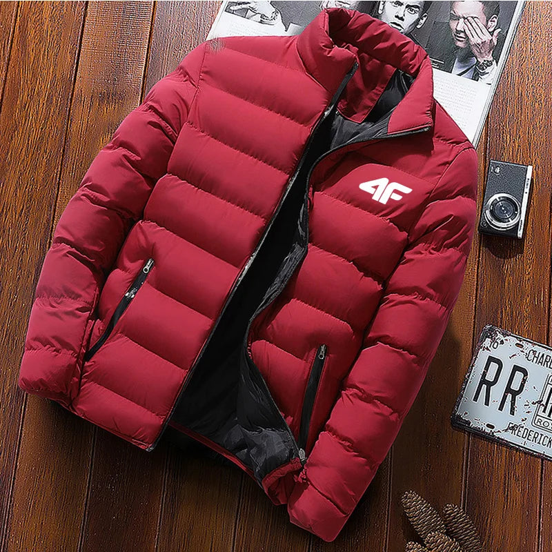 Men'S Casual Jacket, Waterproof Windbreaker, Zippered Warm Solid Color, Large Size, Autumn and Winter