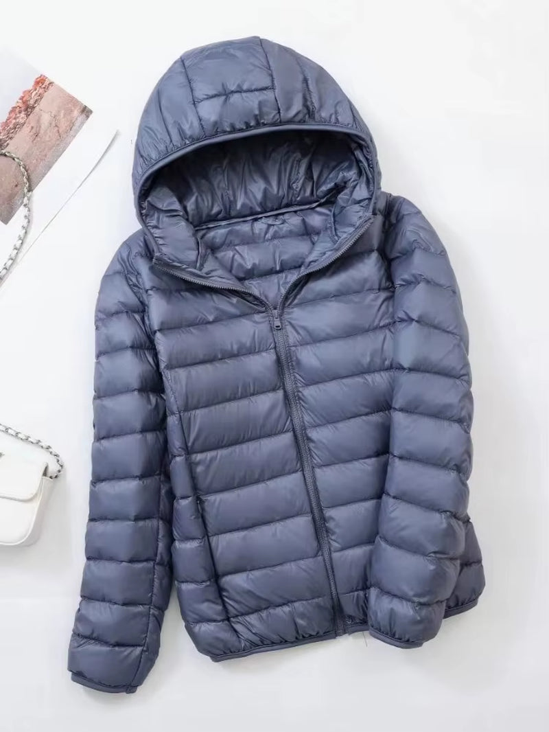 7XL plus Size down Jacket Women Hooded Ultra Light down Jacket Women plus Feather Winter Thin Warm Windbreaker Coats