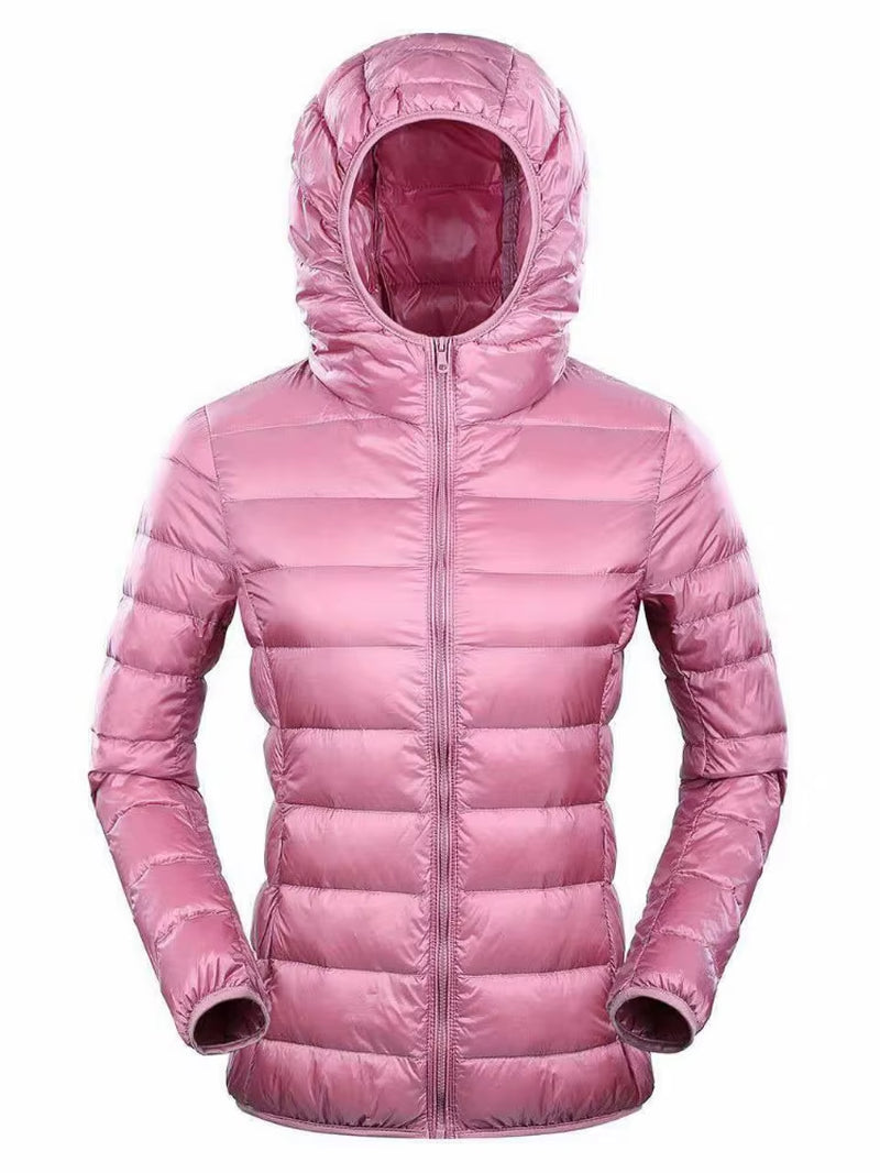 7XL plus Size down Jacket Women Hooded Ultra Light down Jacket Women plus Feather Winter Thin Warm Windbreaker Coats